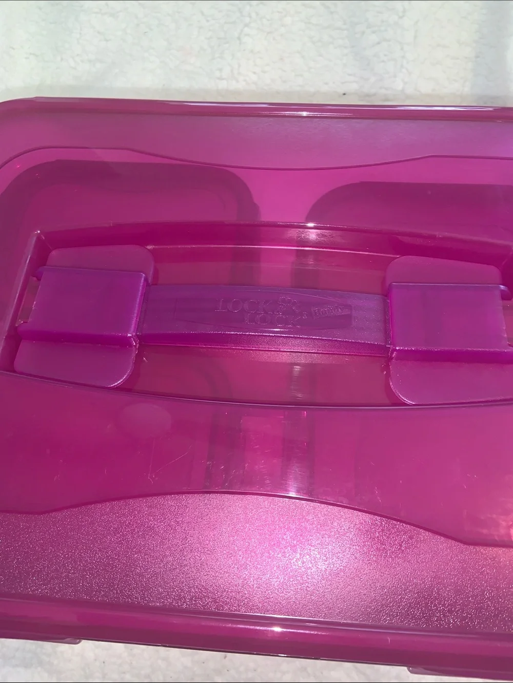 Stackable Pink Plastic Storage Box with Carry Handle 8pc with lids